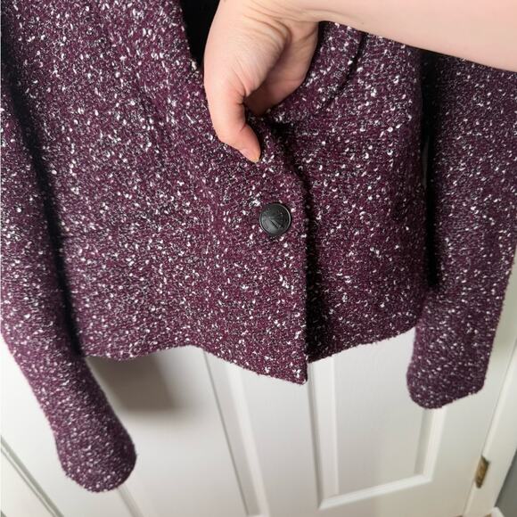 Rag & Bone Valerie Tweed Blazer in Burgundy 12 - Picture 4 of 9